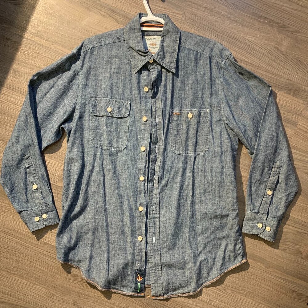 ORVIS Denim Shirt, NEVER WORN, Long-Sleeve Button-Down, Hemp/Cotton, Medium